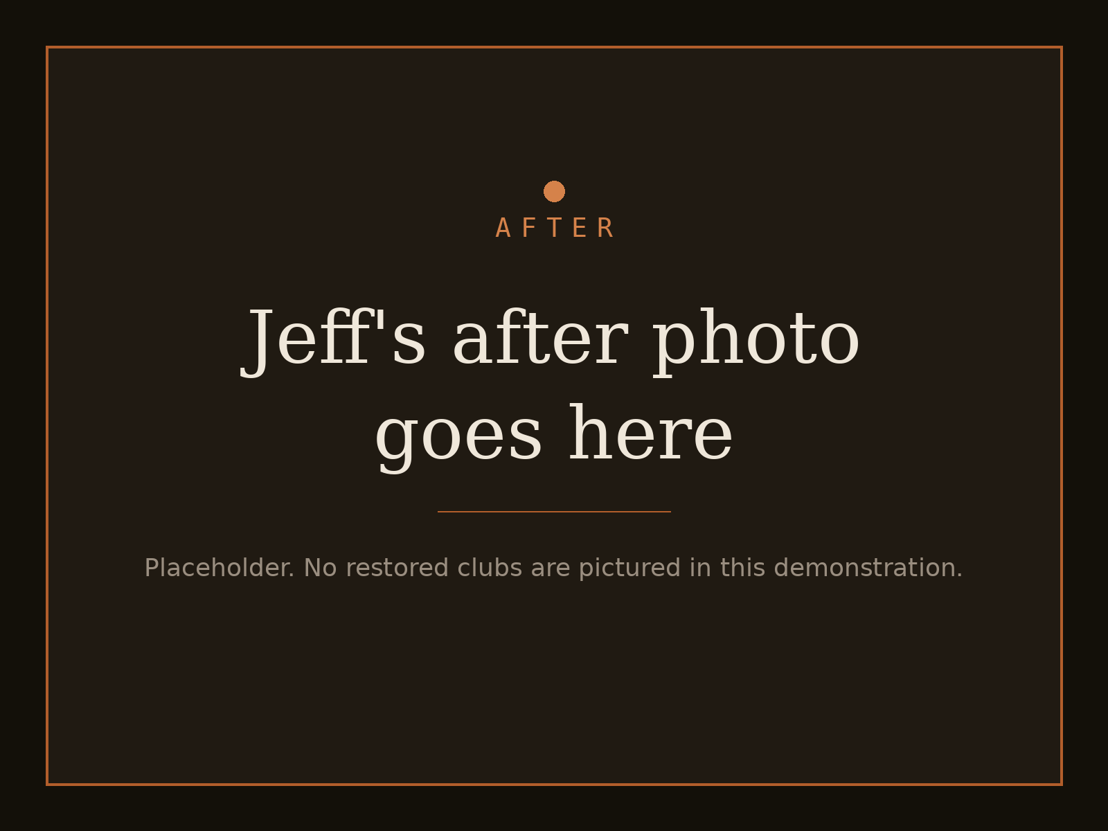 Placeholder -- Jeff's finished-set photograph goes here.